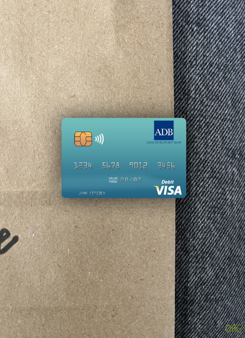 Photolook de la carte de débit visa Palau ADB Bank avant